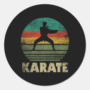 Pegatina Redonda Artes marciales mixtas retro - Karate mma vintage