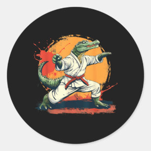 Pegatina Redonda Artes Marciales MMA Taekwondo Caimán Karate
