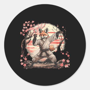 Pegatina Redonda Artes Marciales MMA Taekwondo Zorro Karate Animal