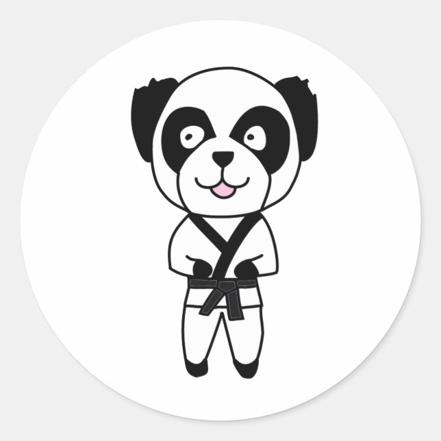 Pegatina Redonda Artes marciales Panda Bear (Anverso)