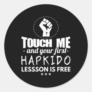 Pegatina Redonda Artes marciales - Primera lección de hapkido es gr