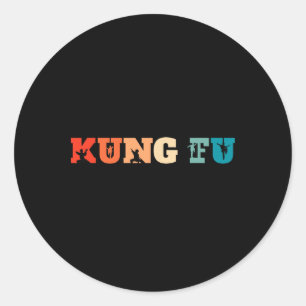 Pegatina Redonda Artes marciales shaolin chinas retro - Kung vintag