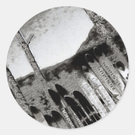 Pegatina Redonda artesanía de esquí