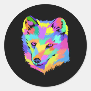 Pegatina Redonda Ártico Fox Pop Animales Zookeeper Ártico