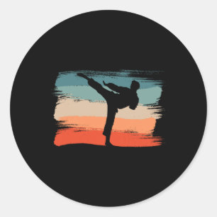 Pegatina Redonda Artículo de fanático de karate Accesorios de artes