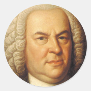 Pegatina Redonda Artículos de Johann Sebastian Bach