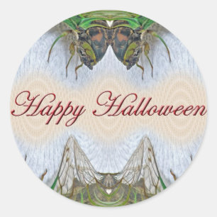 Pegatina Redonda Artículos de la cigarra de Halloween