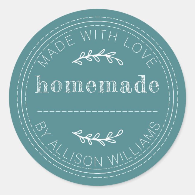 Pegatina Redonda Artículos de Panadería Caseros Rústicos en Lata de (Anverso)