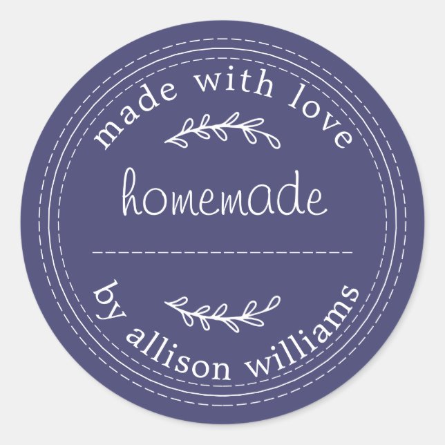 Pegatina Redonda Artículos de panadería caseros rústicos Lata de me (Anverso)