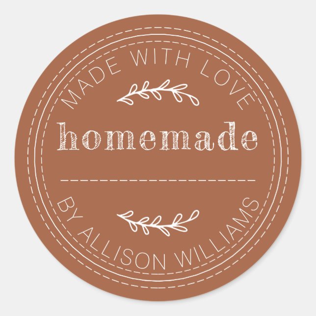 Pegatina Redonda Artículos de Terracota para Mermelada Repostería C (Anverso)