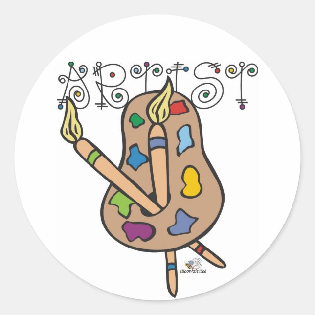 Pegatina Redonda Artista (Anverso)