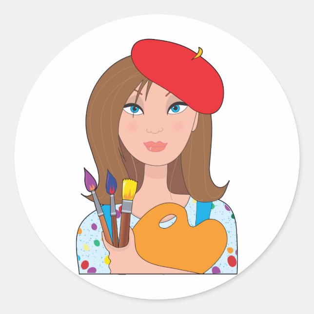Pegatina Redonda Artista (Anverso)