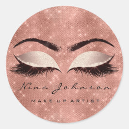 Pegatina Redonda Artista de maquillaje Belleza Rubor Spark Eye Purp