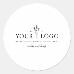 Pegatina Redonda Artista de Maquillaje de Belleza Agrega tu Logo Mo