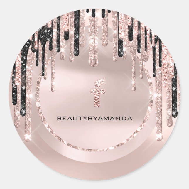 Pegatina Redonda Artista de Maquillaje en Redes Sociales de FB Bril (Anverso)
