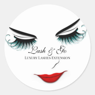 Pegatina Redonda Artista de maquillaje Extensión de Labios Purpurin