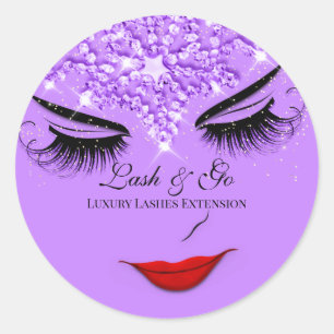 Pegatina Redonda Artista de maquillaje Extensión Lash Lips Princesa