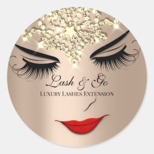 Pegatina Redonda Artista de maquillaje Extensión Lash Litros Bellez