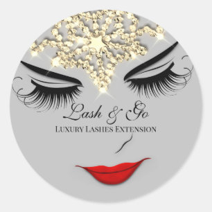 Pegatina Redonda Artista de maquillaje Extensión Lash Litros Bellez