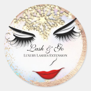 Pegatina Redonda Artista de maquillaje Extensión Lash Litros Estrel