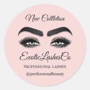 Pegatina Redonda Artista de maquillaje Eyelash Envasado Limpiador R