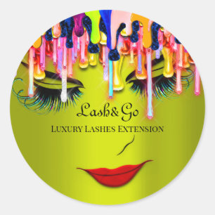 Pegatina Redonda Artista de maquillaje Lantea Producto Perforación 