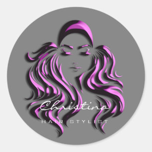 Pegatina Redonda Artista de Maquillaje Pestañas Salón de Belleza Mi