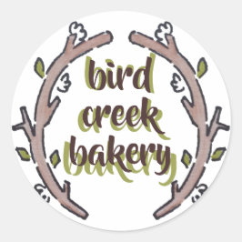 Pegatina Redonda Artista de pequeñas empresas Botánica