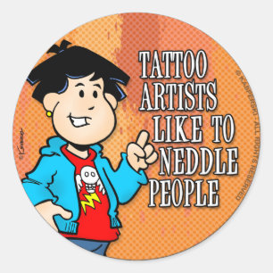 Pegatina Redonda Artista del tatuaje