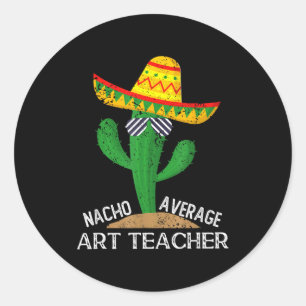 Pegatina Redonda Artista promedio nacho cinco de mayo mexicano