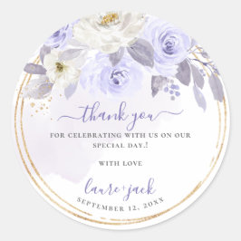 Pegatina Redonda ArtsApp H2 Dusty Purple Rosas DIY Event Gracias