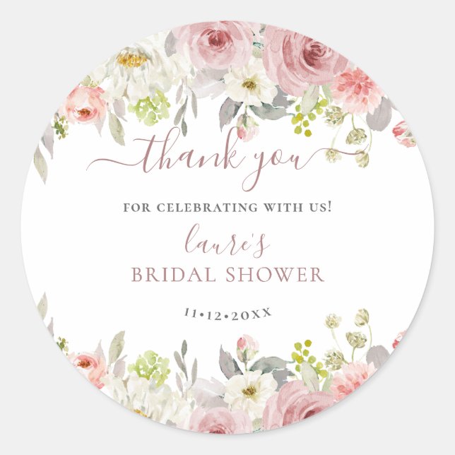 Pegatina Redonda ArtsApp H2 Rosas Polvorientas Rosadas Despedida de (Anverso)