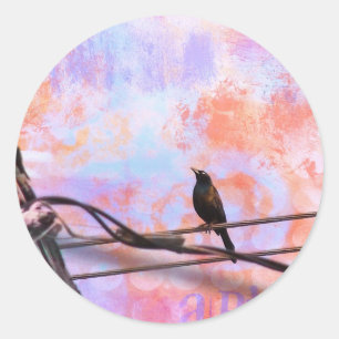 Pegatina Redonda Artsy Grackle