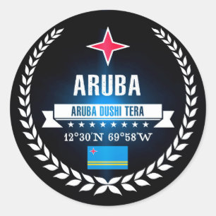 Pegatina Redonda Aruba