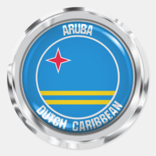 Pegatina Redonda Aruba Round Emblem