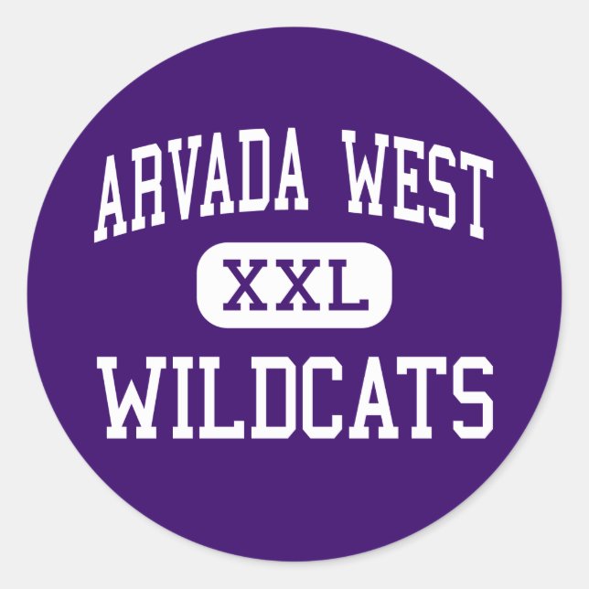 Pegatina Redonda Arvada West - Wildcats - High - Arvada Colorado (Anverso)