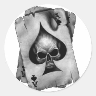 Pegatina Redonda as-de-cráneos