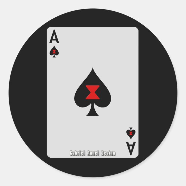 Pegatina Redonda As de espadas (Anverso)