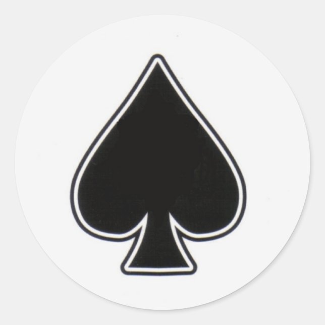 Pegatina Redonda as de espadas (Anverso)