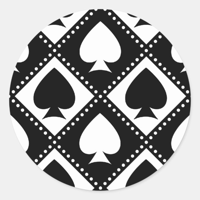 Pegatina Redonda As de Spades Motif (Anverso)