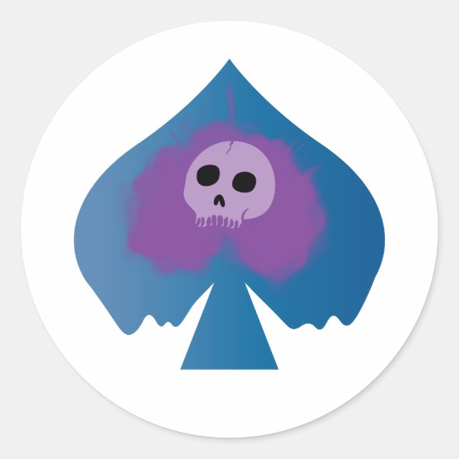 Pegatina Redonda As envenenado de espade (Anverso)