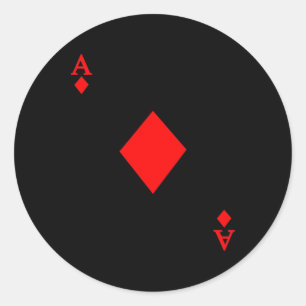 Pegatina Redonda As Of Diamond Decks Of Cards Halloween Costume
