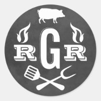 Asado de Cerdo en Pizarra Rústica Monograma BBQ