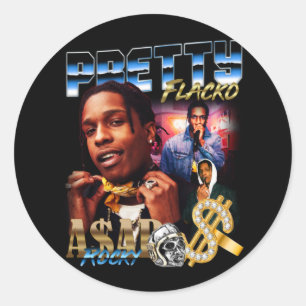 Pegatina Redonda Asap Rocky, Asap Rocky