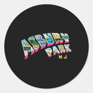 Pegatina Redonda Asbury Park New Jersey Nj