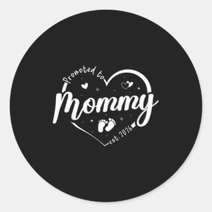 Pegatina Redonda Ascendida a Mamá Est 2026 Pronto Seré Mamá Nueva M