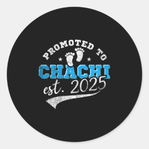 Pegatina Redonda Ascendido a Chachi 2025 Nueva Tía India Vintage 