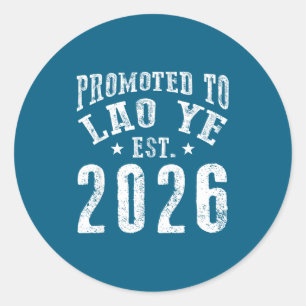 Pegatina Redonda Ascendido a lao ye est 2026 nuevo abuelo que viene