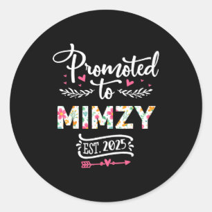 Pegatina Redonda Ascendido a Mimzy 2025 Anuncio de Embarazo Lindo