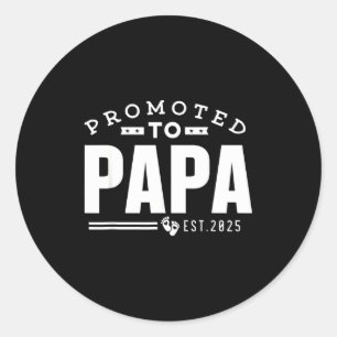 Pegatina Redonda Ascendido a Papá 2025 Nuevo Papá por Primera Vez P